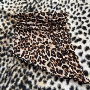 Urban Outfitters Brown Leopard asymmetrical top